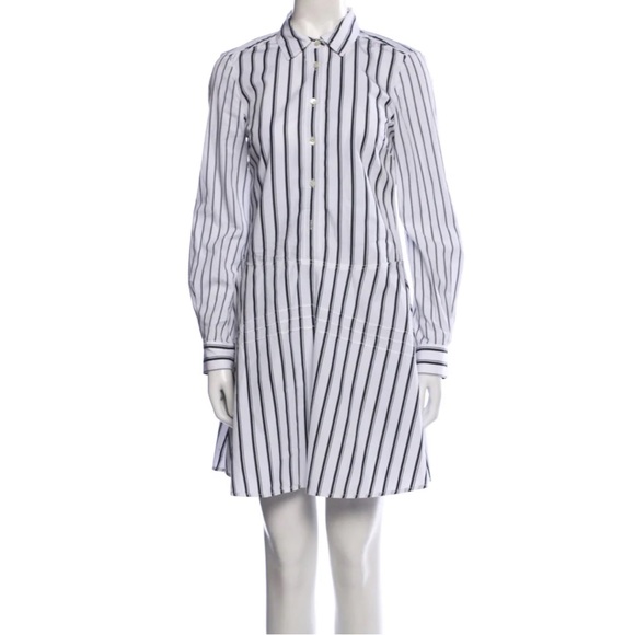 Derek Lam Long-Sleeve Striped Cotton Shirt Dress Size 6 - Picture 3 of 12